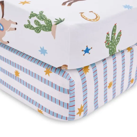 Set of 2 Cowboy Carnival Fitted Sheets 3