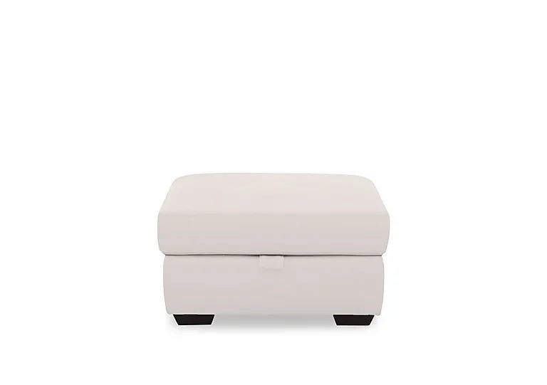 Dinky Leather Large Storage Footstool - Cotton