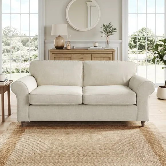 Flori Tonal Plush Chenille 3 Seater Sofa 1