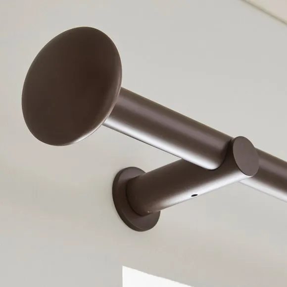 Pebble Fixed Metal Curtain Pole with Rings 3