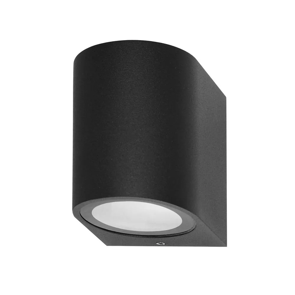 Netlighting Genta Round Outdoor Wall Down Lamp Black IP54 2