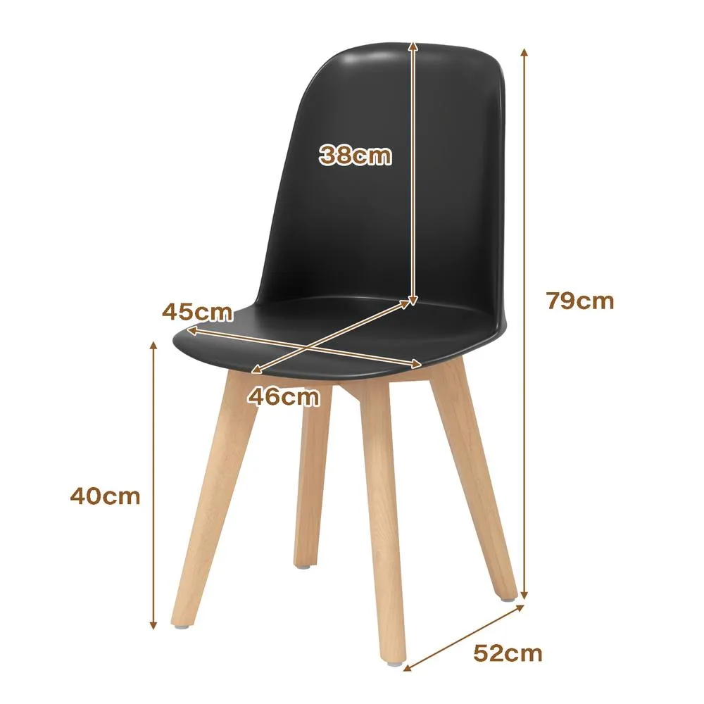Costway Modern Dining Chairs Set of 2 Armless Kitchen Chairs Side Chair in Black 2