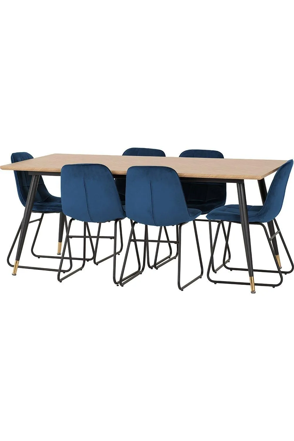 Seconique Hamilton Large Dining Set with Lukas Chairs in Blue 2