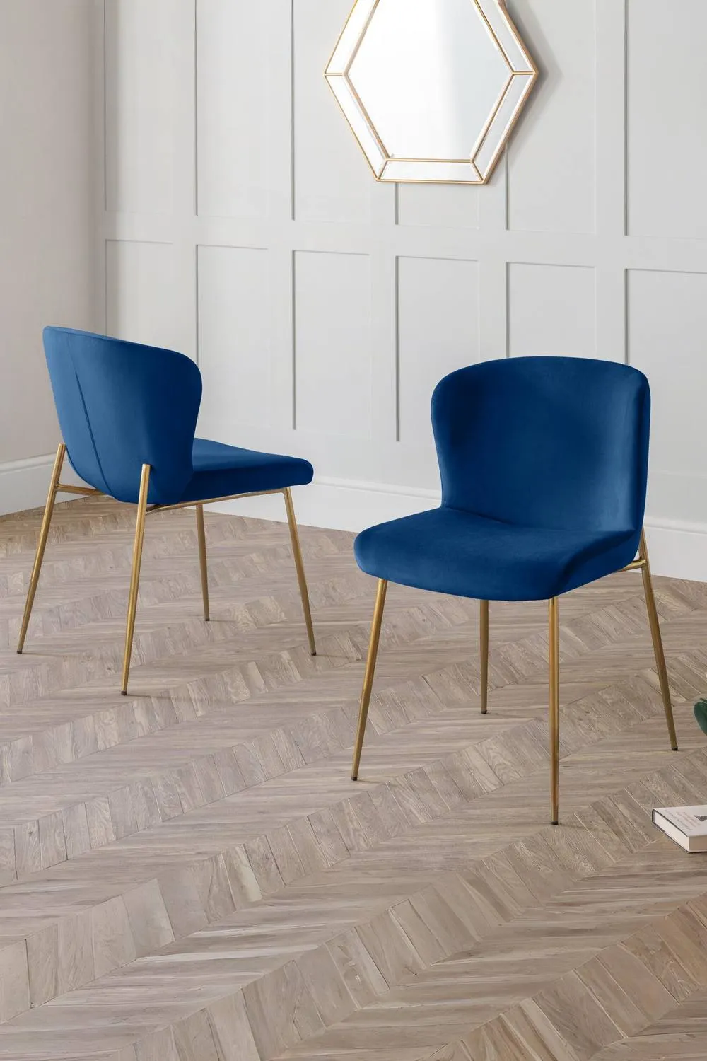 Julian Bowen Harper Upholstered Dining Chair (Set of 2) in Blue 2