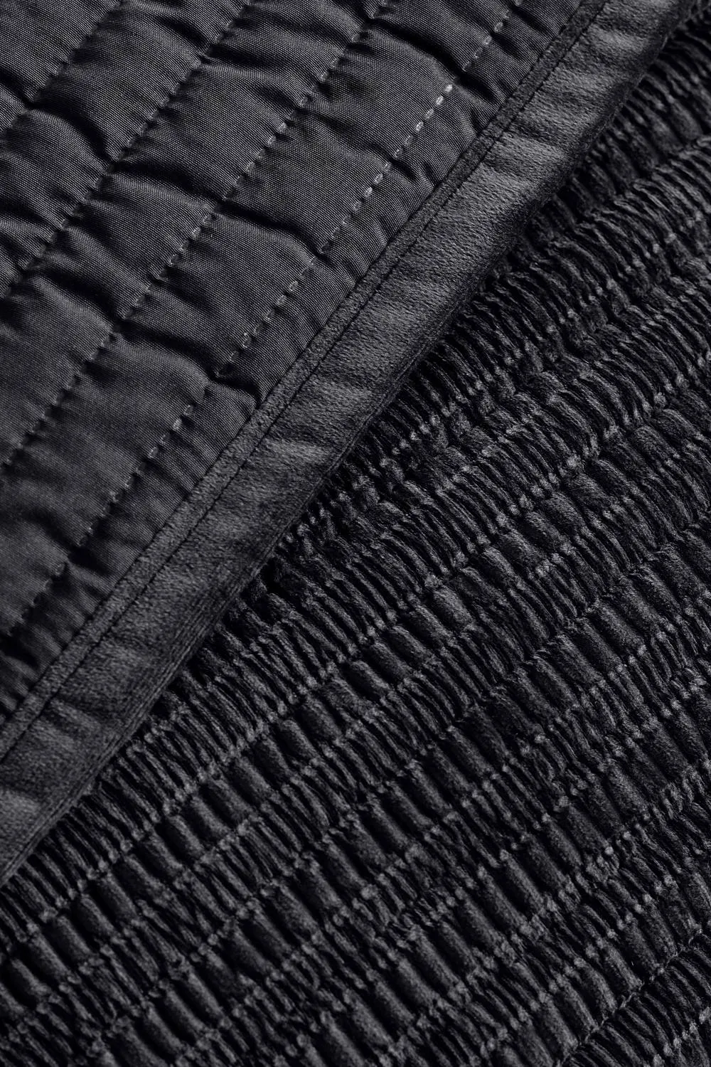 Catherine Lansfield 'Velvet Pinsonic' Quilted Bedspread in Black 2