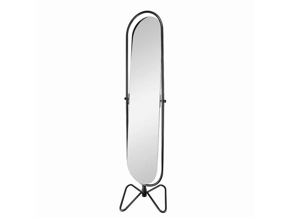 Vente-unique Freestanding Metal Swivel Mirror - L40 X H169 Cm - Black - ASATU 5