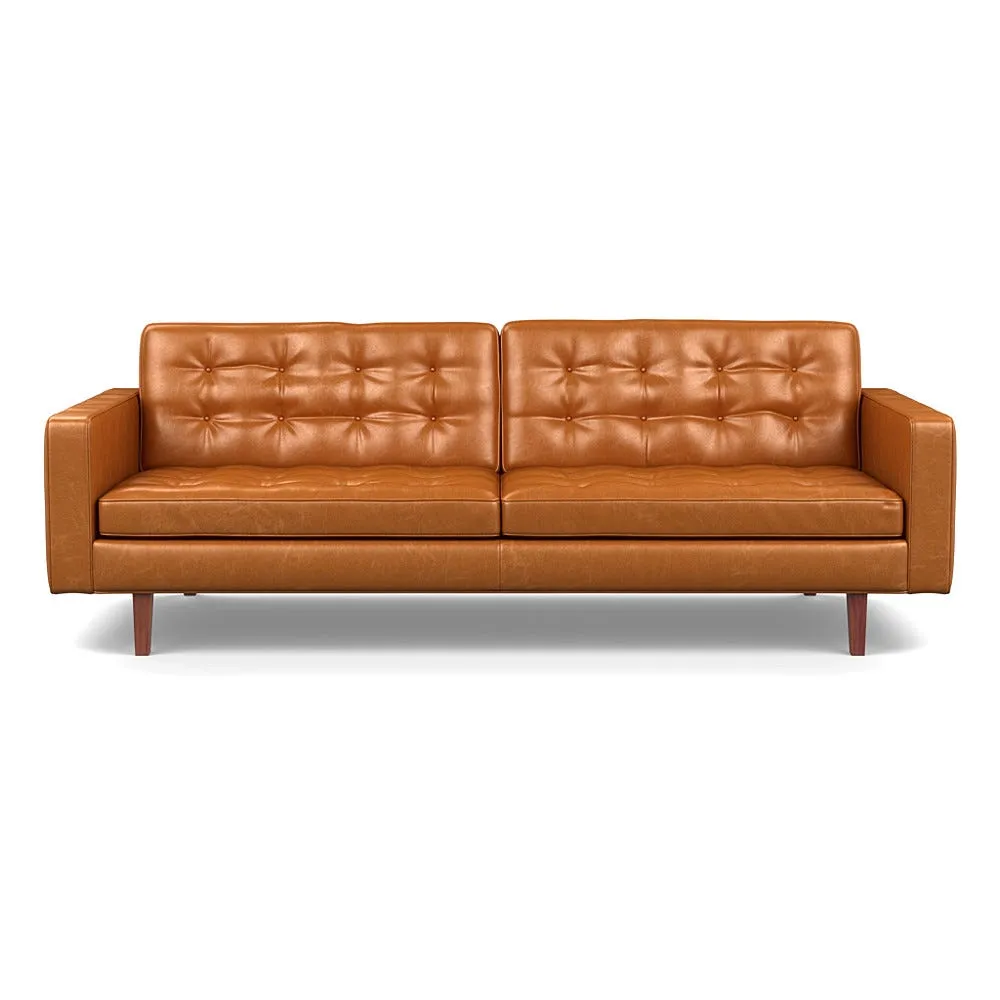 Heal's Hepburn 4 Seater Sofa In Stonewash Leather Toffee 2