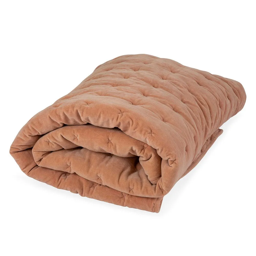 Heal's Velvet Quilt Dusky Pink 140 x 200cm 2