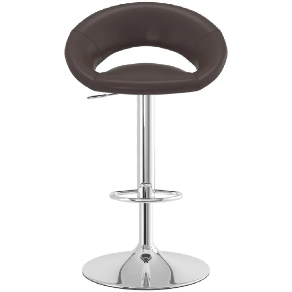 netfurniture Serene Brown Padded Kitchen Breakfast Bar Stool Height Adjustable 2