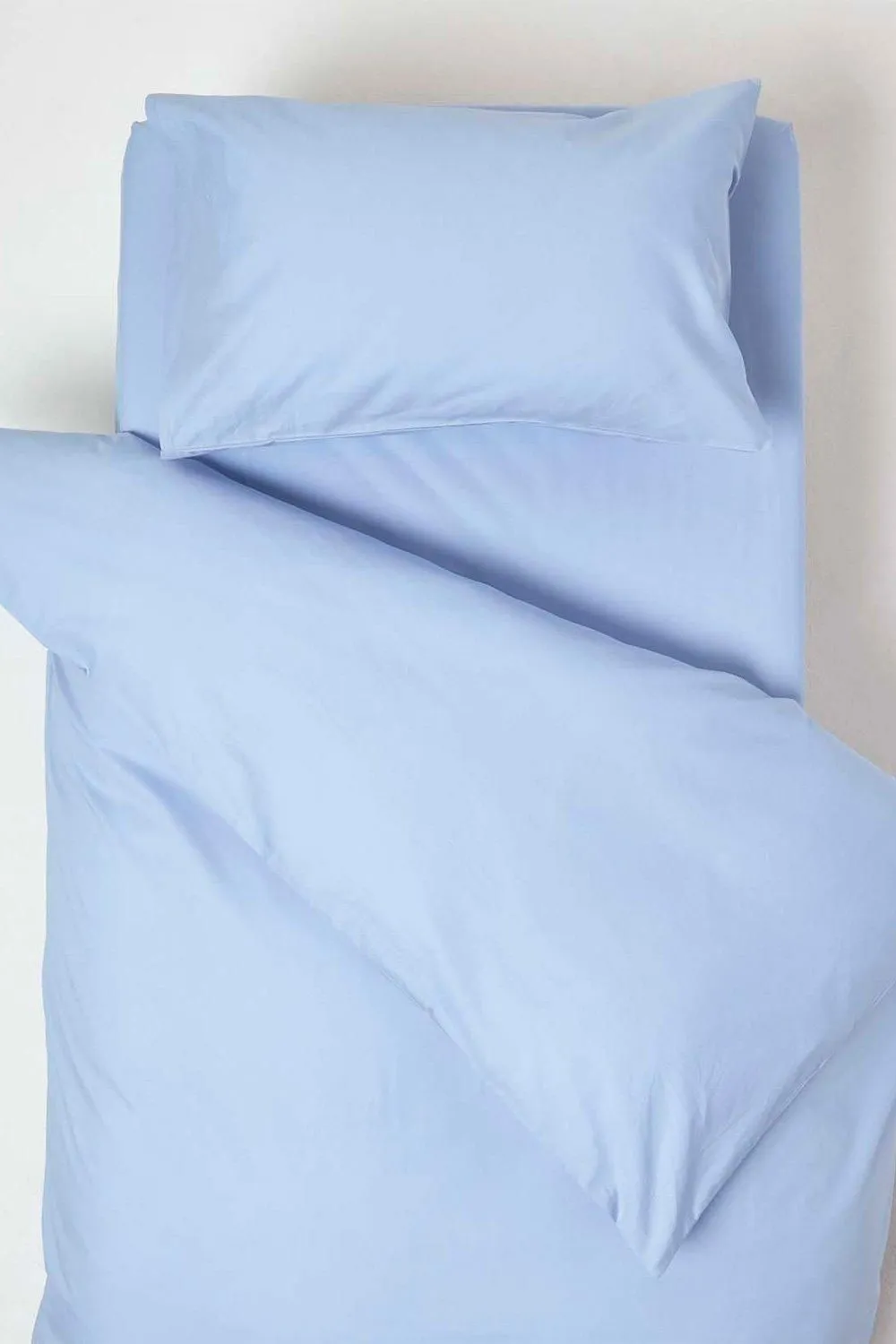 Homescapes Cotton Cot Bed Duvet Cover Set 200 Thread Count in Blue 1