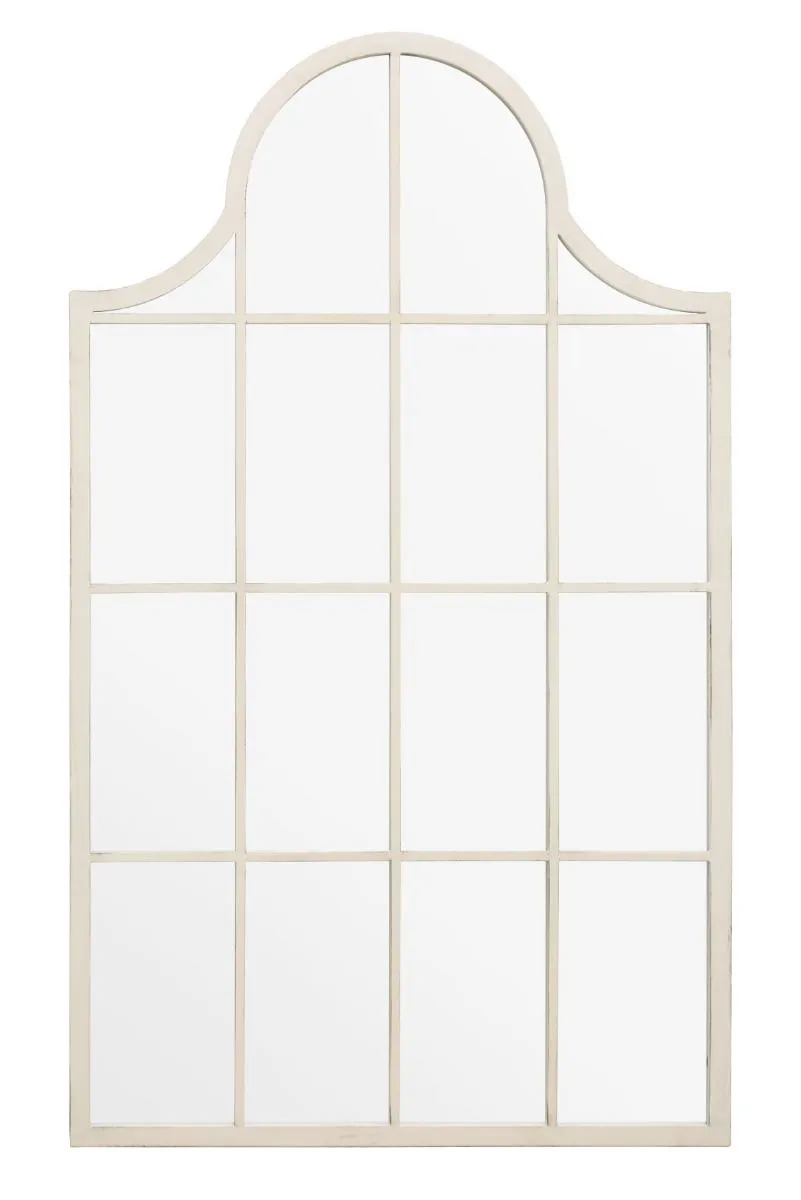 MirrorOutlet White Metal Framed Arched Garden Wall Mirror 41" X 24" (104CM X 62CM) 3