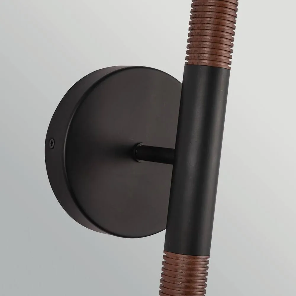 Netlighting Arden Up Down Wall Light Matte Black Walnut Wood Veneer 3000K 5