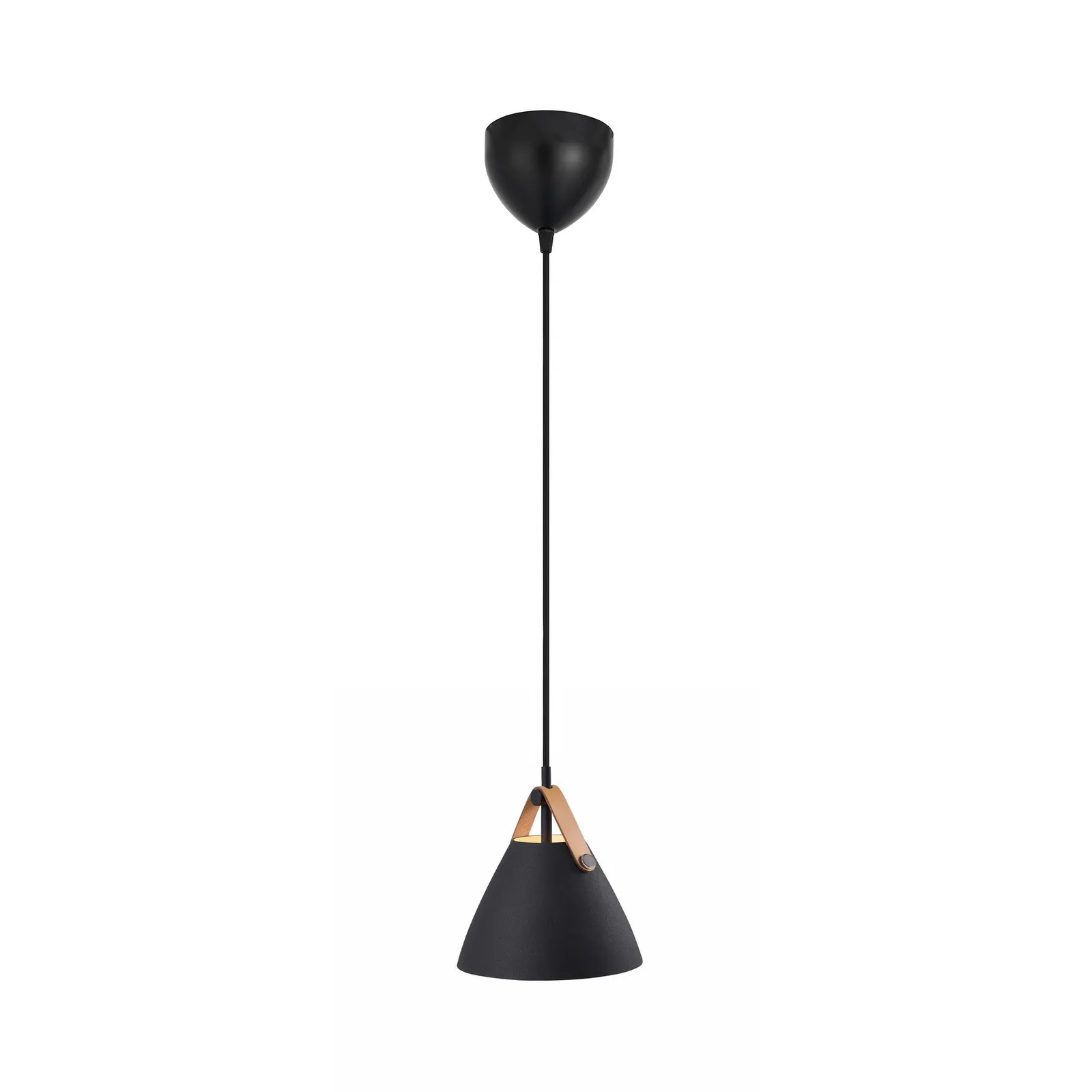 Nordlux Modern Indoor Pendant Light Black Metal GU10 Brown & Black Strap - Mains Powered, IP20