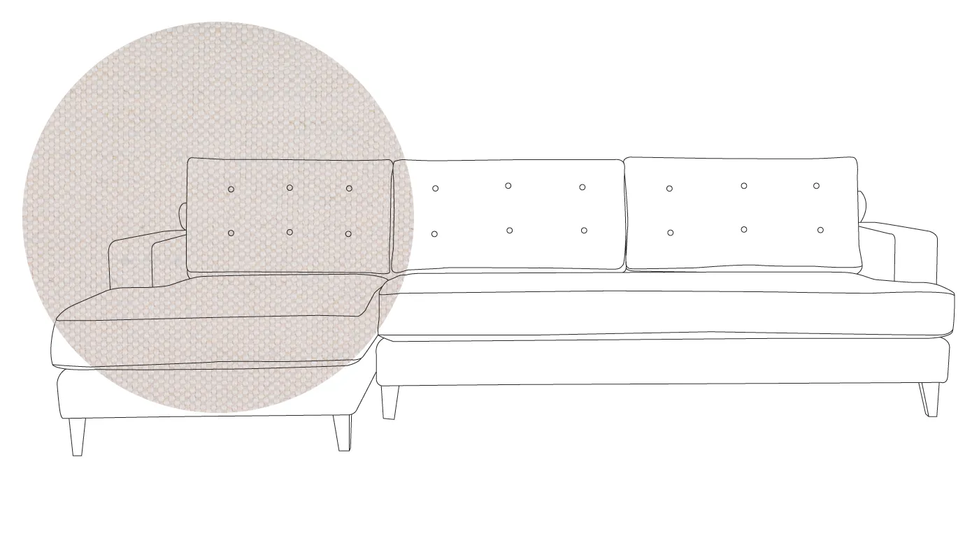 Heal's Mistral Left Hand Corner Sofa Capelo Linen-Cotton Sea Salt Black Feet
