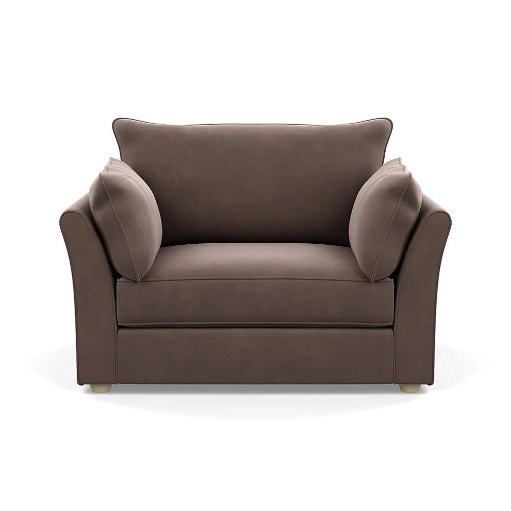 Heal's Tailor Loveseat Smart Velvet Mouse Natural Beech Feet
