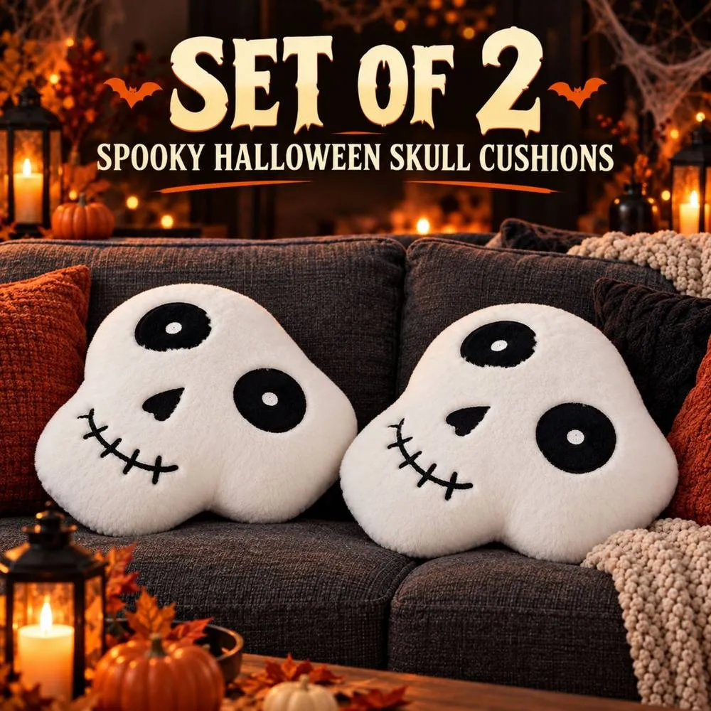 Smart Living Halloween Ghost Fleece Cushions Set of 2 or 4 Spooky Decor