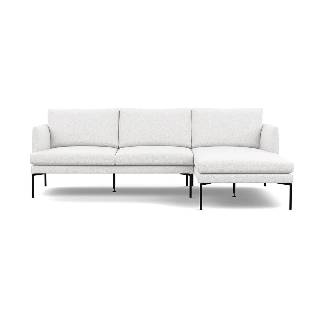 Heal's Matera Right Hand Facing Chaise Sofa Loop Boucle Polar Black Feet