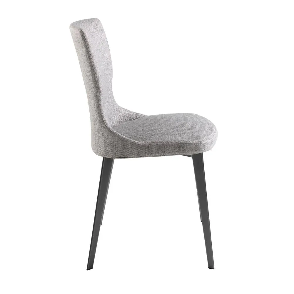 Angel Cerda Grey Fabric Dining Chair, Anthracite Stainless Steel 6