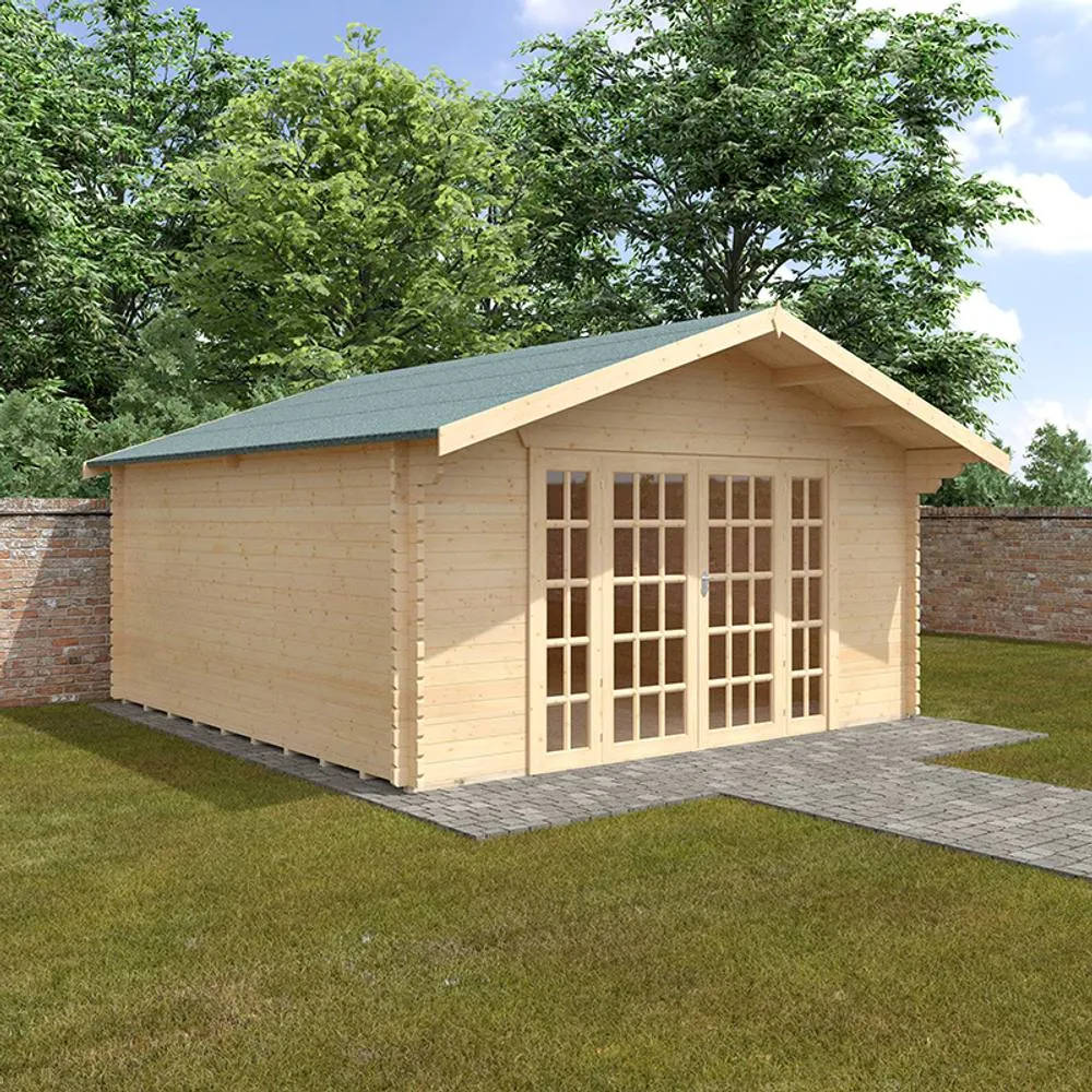 Buttercup Farm 16x16 Balmoral 44mm Cabin - L475 x W475 x H292.6 cm in Natural 2