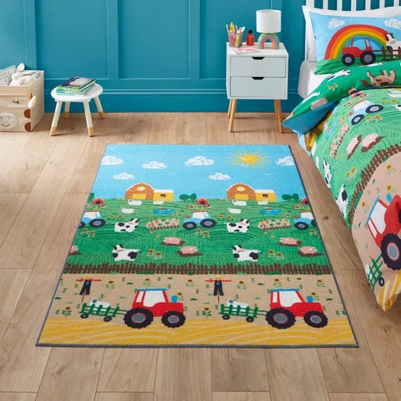 Catherine Lansfield Kids Farmyard Animals Rug 1