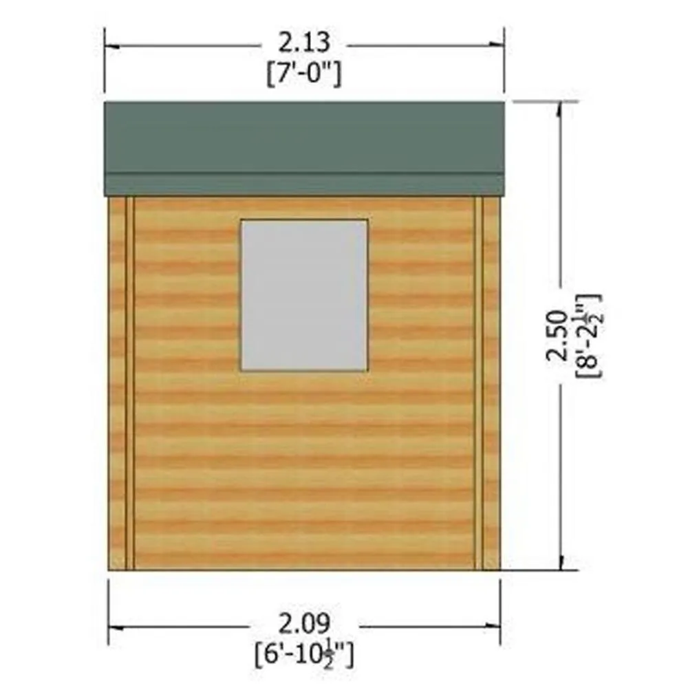 Shires Danbury Log Cabin Home Office Garden Room Approx 7 x 7 Feet in Light Brown 2