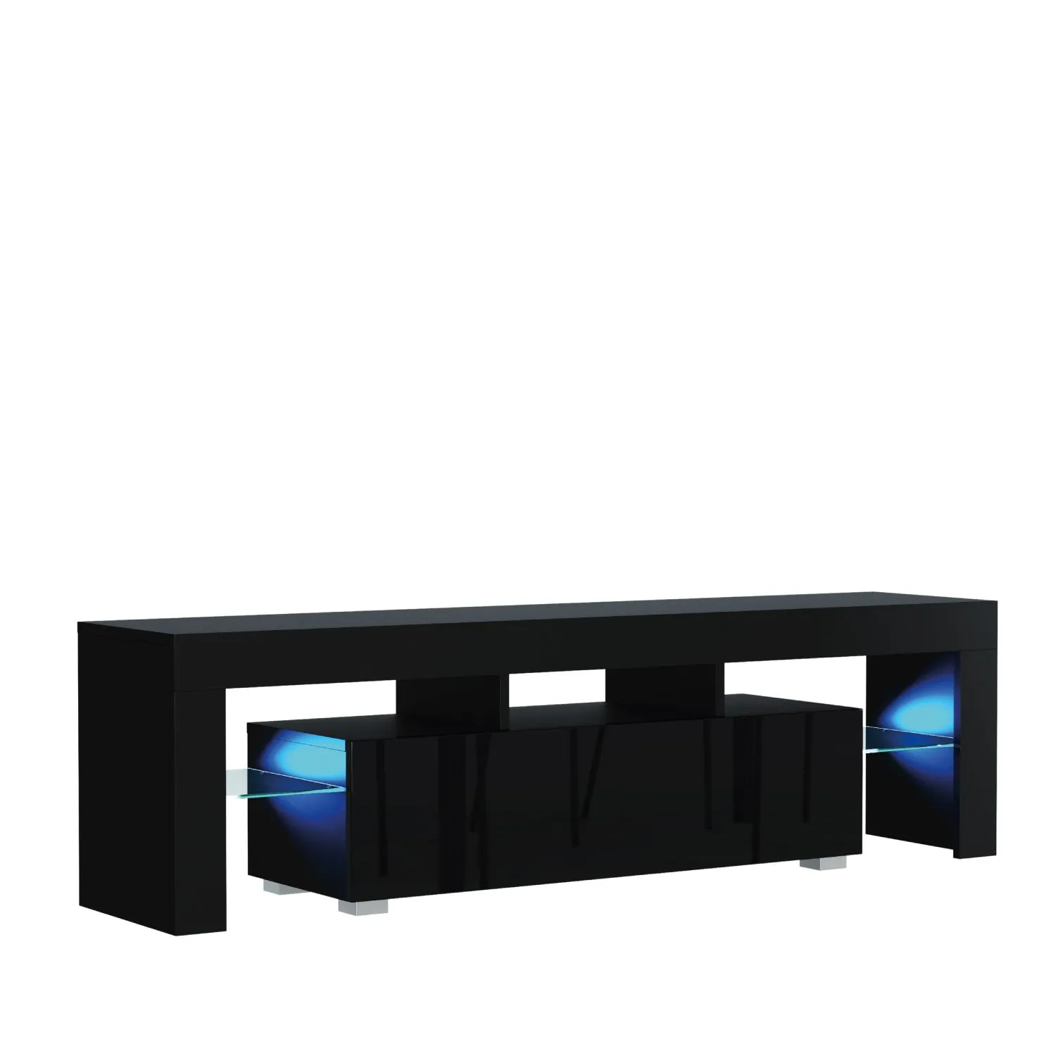 Creative Furniture Aria TV Unit 160cm - A Sleek & Functional Cabinet with Gloss Doors & LED Lights in Black 6