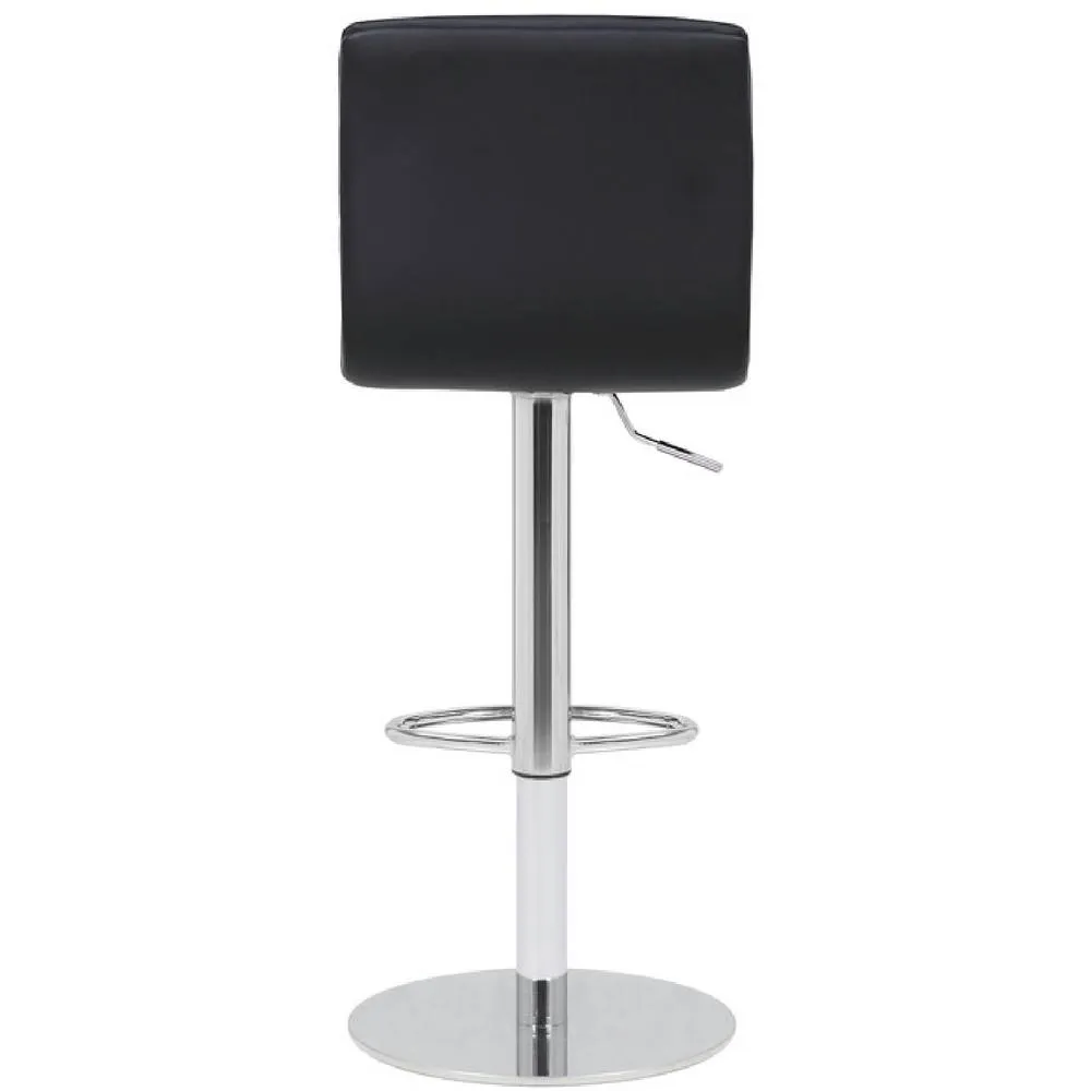 netfurniture Alpino Chrome Adjustable Bar Stool with Weighted Round Base in Black 6