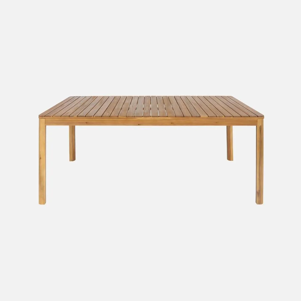 sweeek 8-seater Acacia Wooden Garden Table With Rounded Corners in Light Brown 2