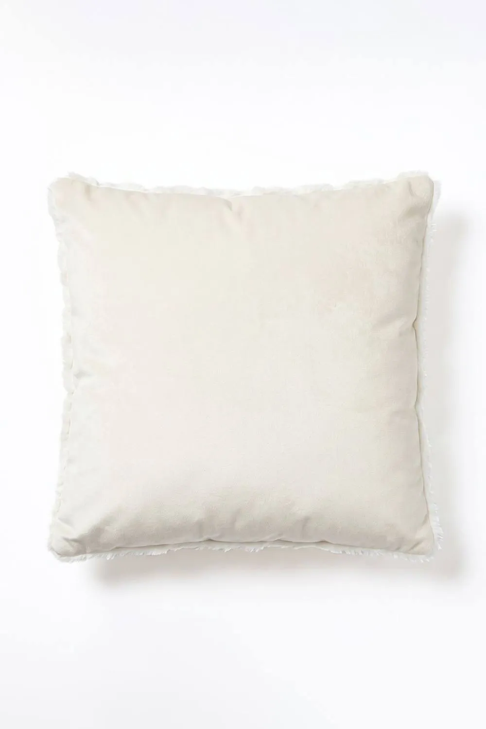 Homescapes Faux Fur Textured Pumpkin Cushion with Cover in Cream 4