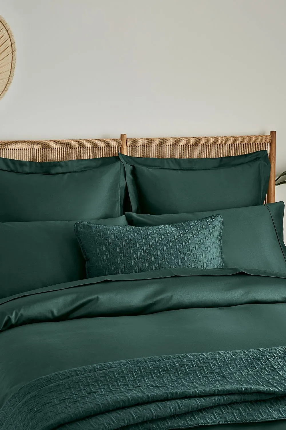 Ted Baker 'TB Plain Dye' Cotton Sateen Fitted Sheet in Dark Green 3