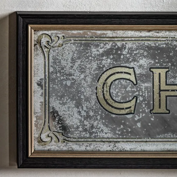 Cedar and Sage Antique Printed Champagne Wall Mirror 2