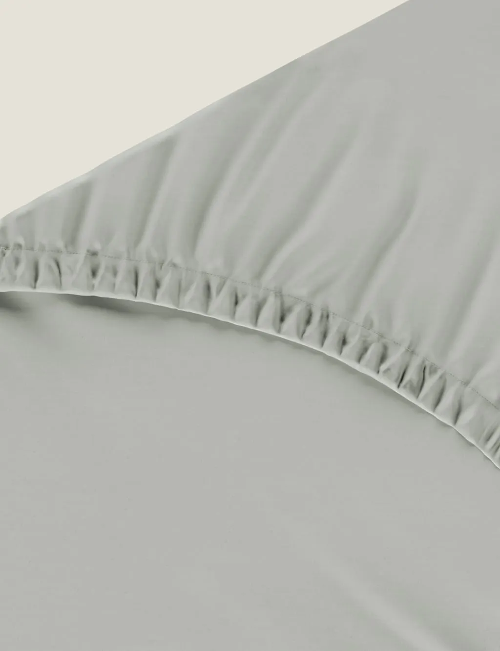 M&S Pure Cotton 300 Thread Count Fitted Sheet Light Grey