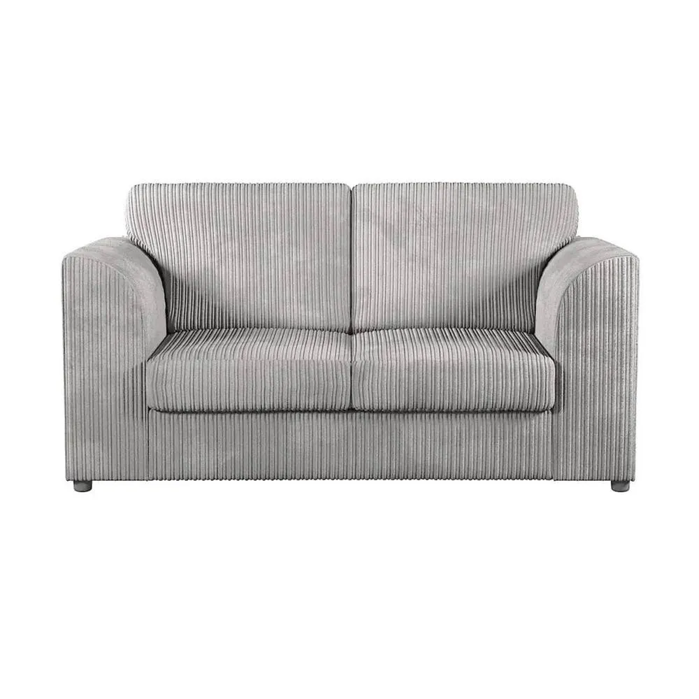 Bliss Furniture Jumbo Cord High Back 2 Seater Sofa Modern Style in Silver