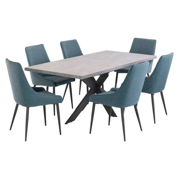 Rimini 6-8 Seater Rectangular Extendable Dining Table, Light Grey 3