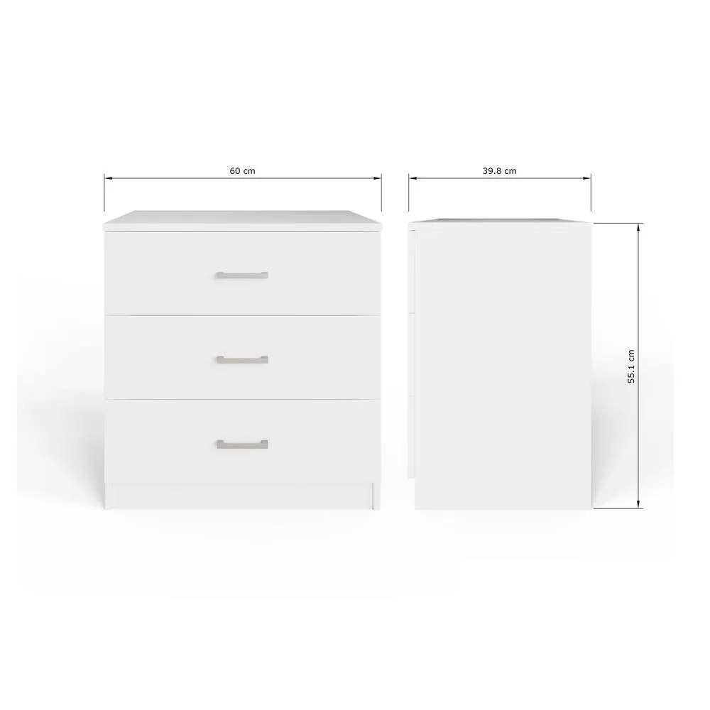 GFW Bailey 3 Drawer Chest in White 6