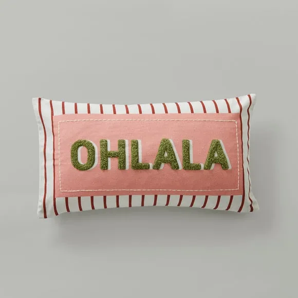 Oh La La Cotton Rectangle Cushion 2