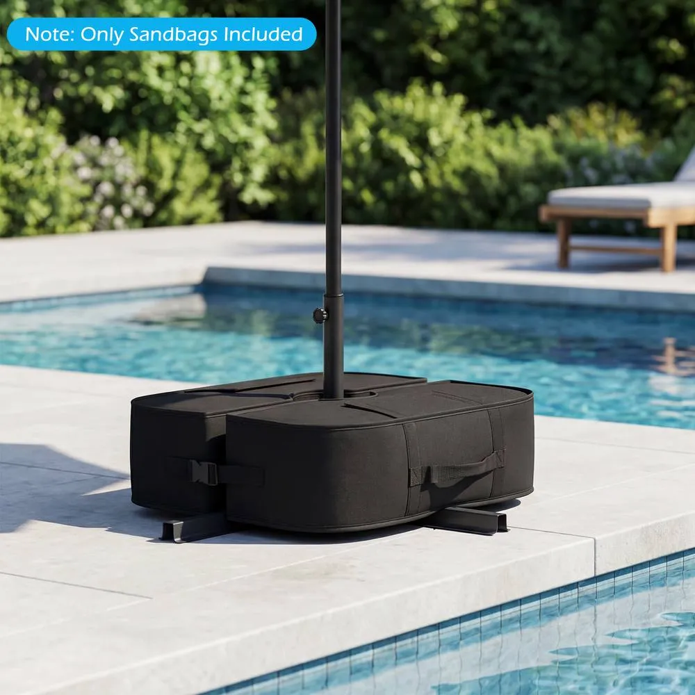 Costway 2-Pack Umbrella Base Weight Sandbags Fillable Umbrella Stand Weights in Black