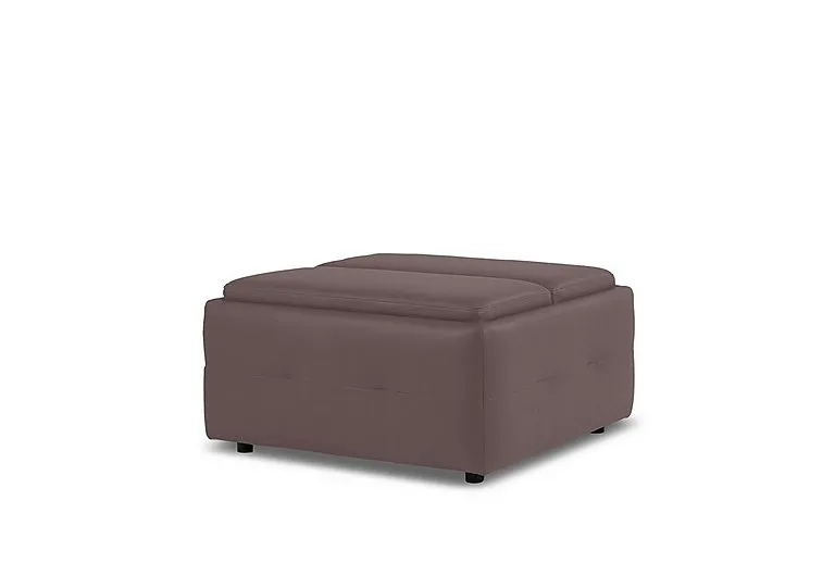 Monarch Leather Tray Storage Footstool