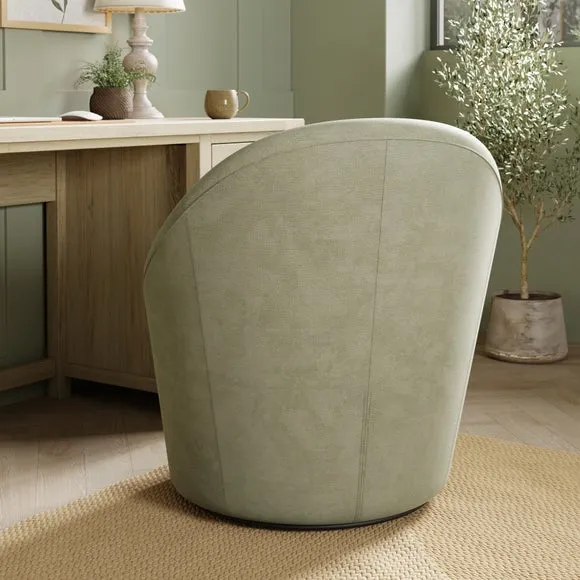 Dion Soft Tonal Chenille Storage Swivel Chair 2