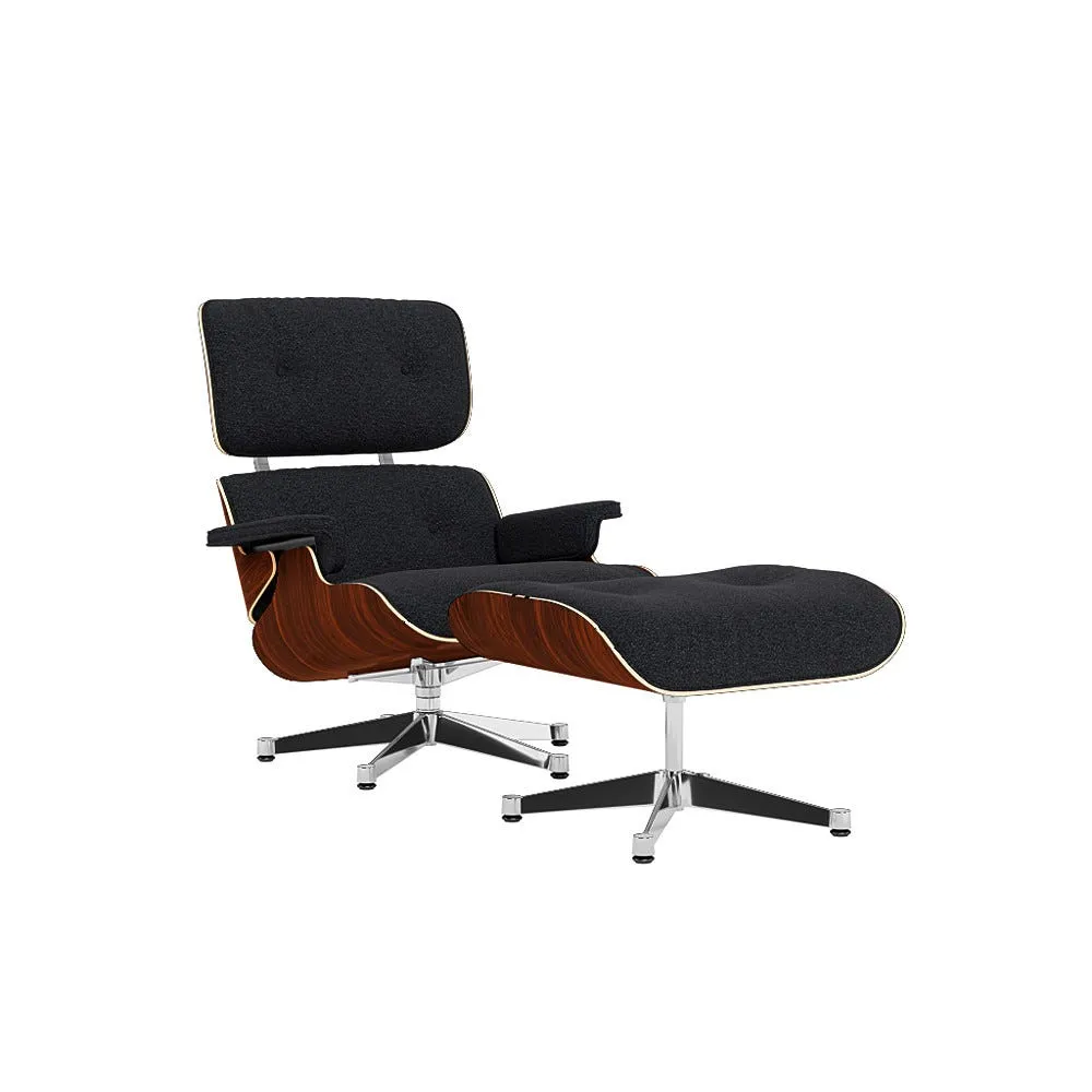 Vitra Eames Lounge Chair & Ottoman Santos Palisander Clas. Nubia 11 Anthracite Polished Black Base 04