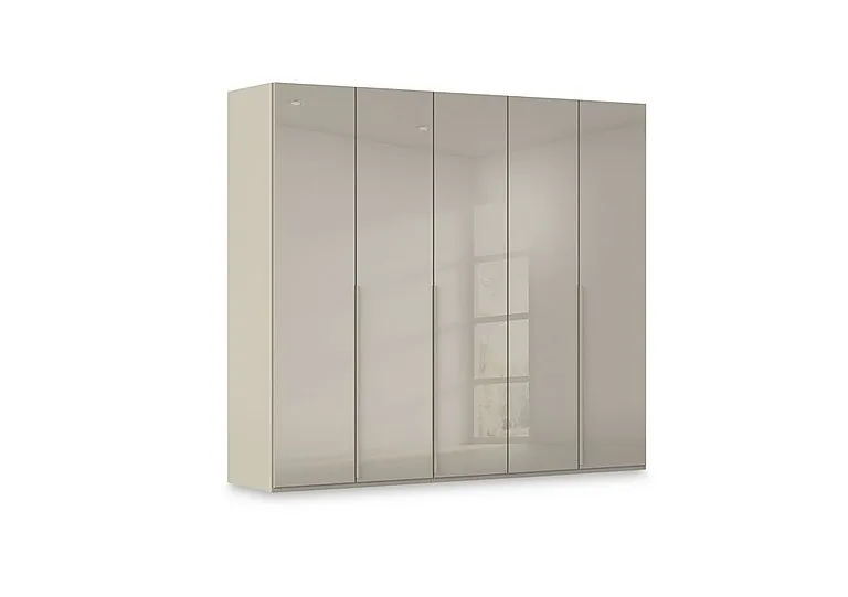 Haven 251cm 5 Door Hinged Wardrobe with Glass Doors