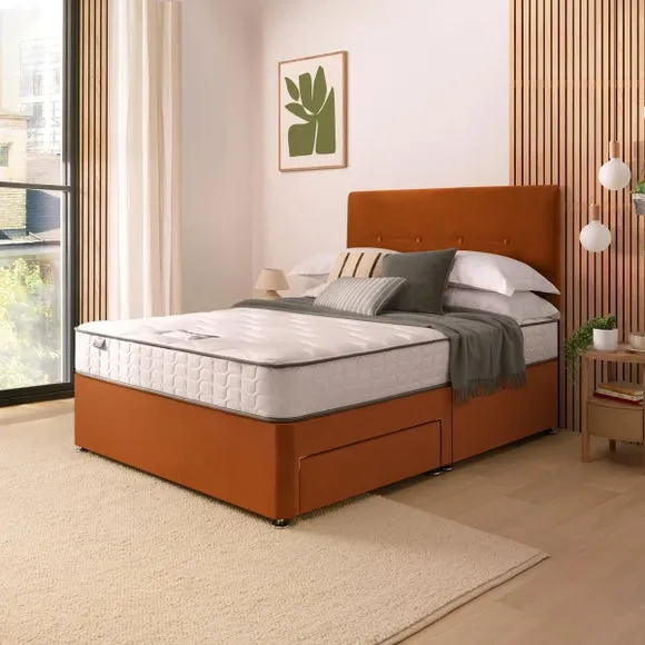Silentnight Divan Bed With Francisco Velvet Headboard and 800 Pocket Sprung Mattress 1