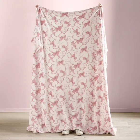 Catherine Lansfield Bow Cosy Fleece Oversized Throw Blanket 200cm x 240cm 3
