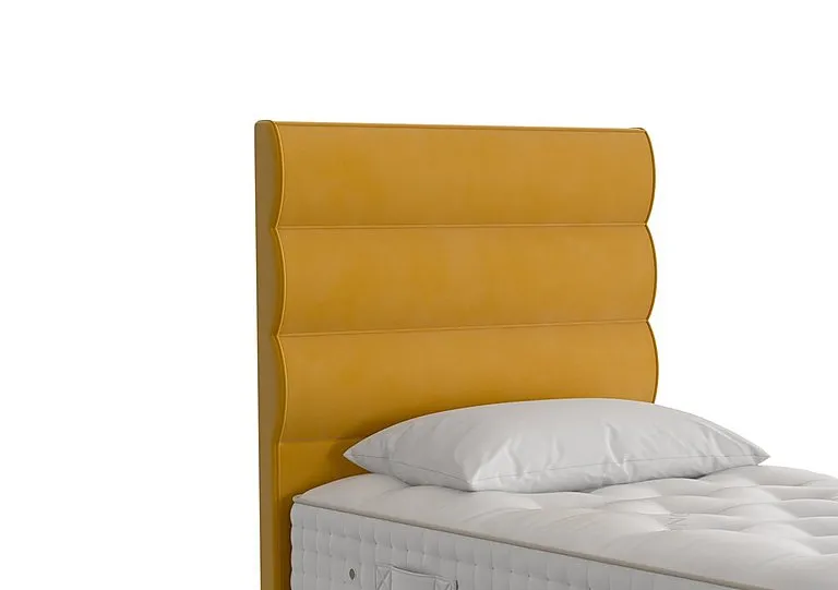 Triton Floor Standing Headboard - Single - Plush Saffron