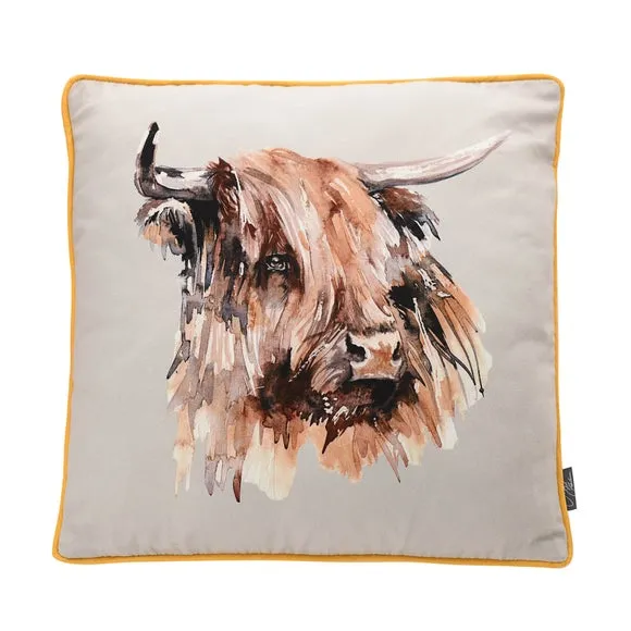 Meg Hawkins Highland Cow Cushion 2