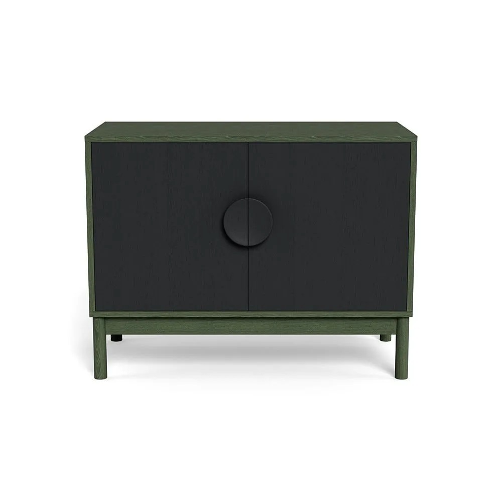 Heal's Tinta Small Sideboard Green Stain Carcass Black Stain Doors 1