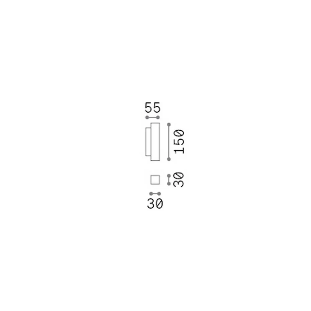 Netlighting Look 15cm Square Up & Down Wall Lamp Black 2x LED 900lm 3000K 2