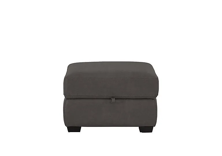 Compact Collection Petit Fabric Storage Footstool - Dark Grey