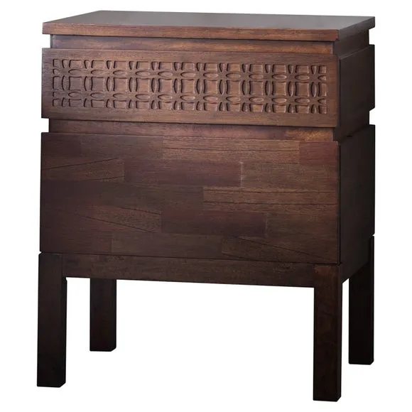 Baytown Retreat Bedside 2 Drawer Chest, Dark Wood 3