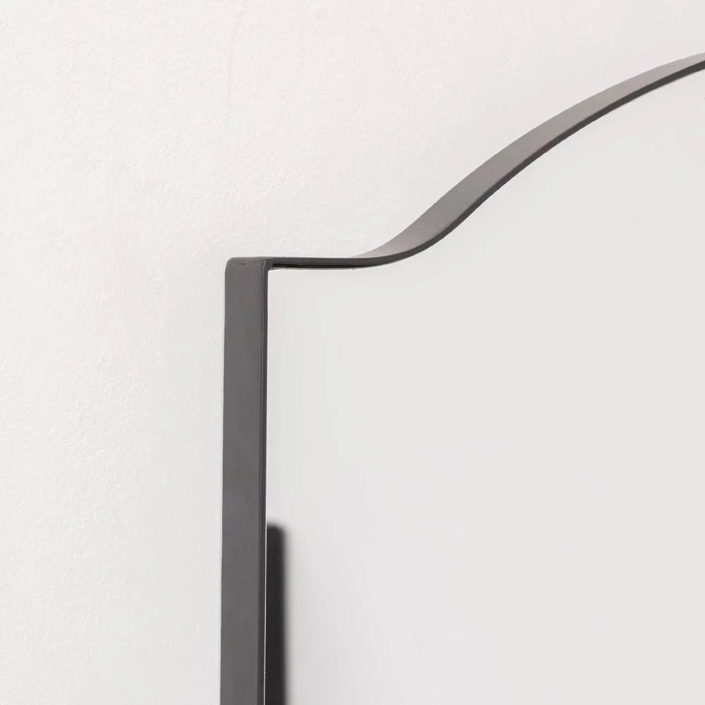 Melody Maison Matte Black Metal Framed Wall Mirror - 50cm X 65cm 2